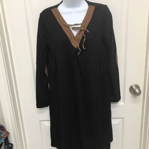 MIXMAX  V Neck Long Sleeve BoHo Dress